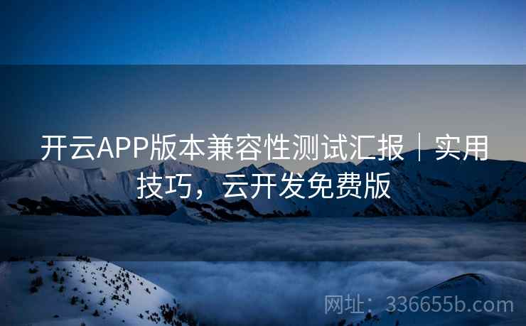 开云APP版本兼容性测试汇报|实用技巧,云开发免费版