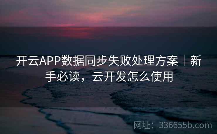 开云APP数据同步失败处理方案|新手必读,云开发怎么使用