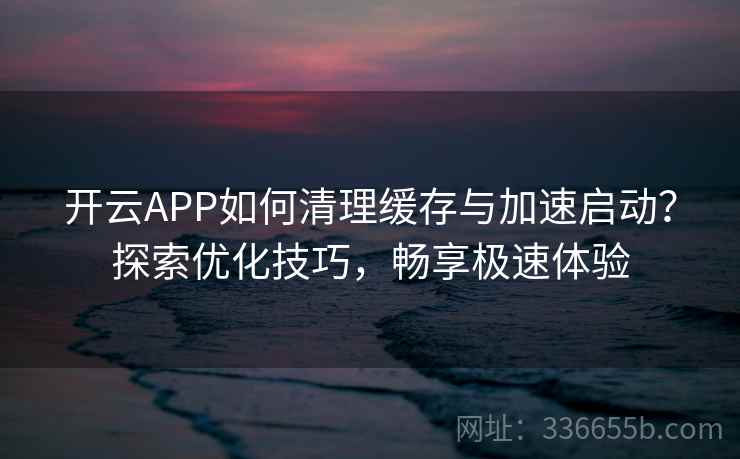 开云APP如何清理缓存与加速启动？探索优化技巧，畅享极速体验