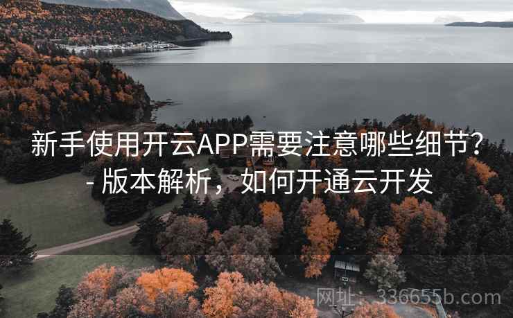 新手使用开云APP需要注意哪些细节？ - 版本解析，如何开通云开发